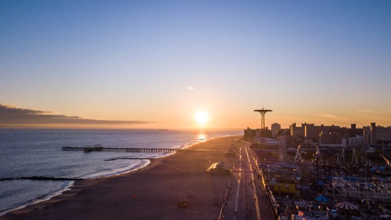 Aerial view of Coney Island, New York