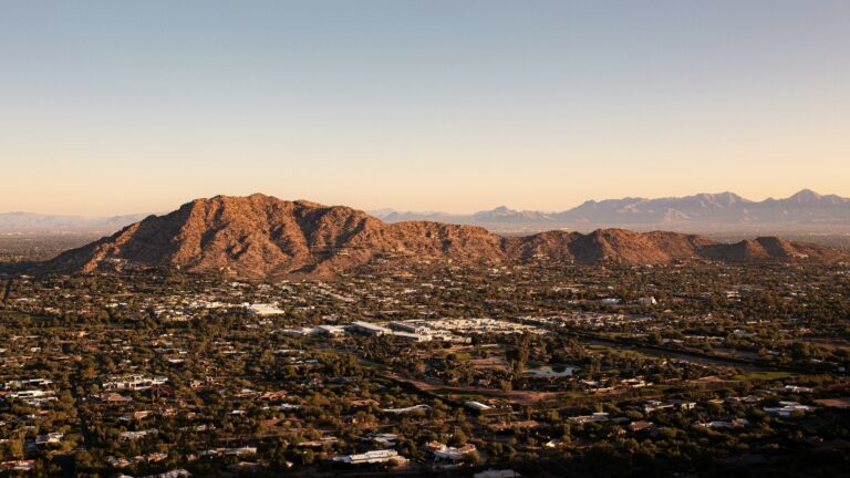 View of Phoenix from above. This is the perfect place for Arizona urban camping.