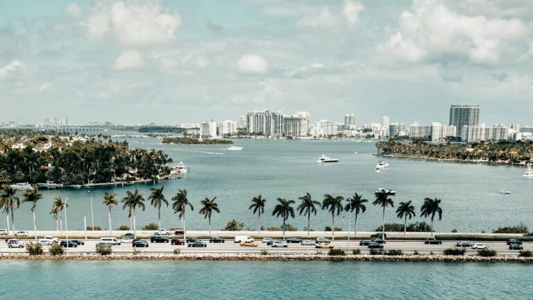 A view of Miami, the perfect place for urban camping in Florida