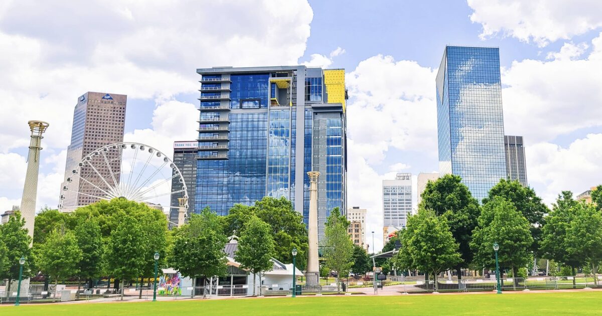 View of downtown Atlanta, one of the best cities for urban camping in Georgia
