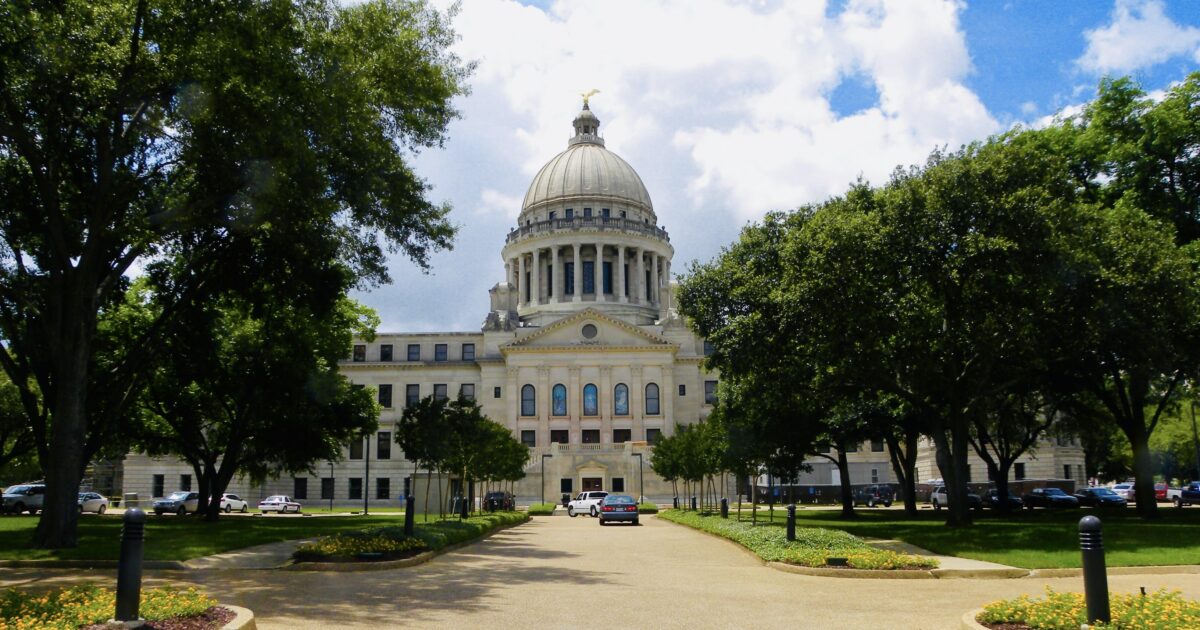 Capitol building in Jackson, one of the best cities for Mississippi urban camping