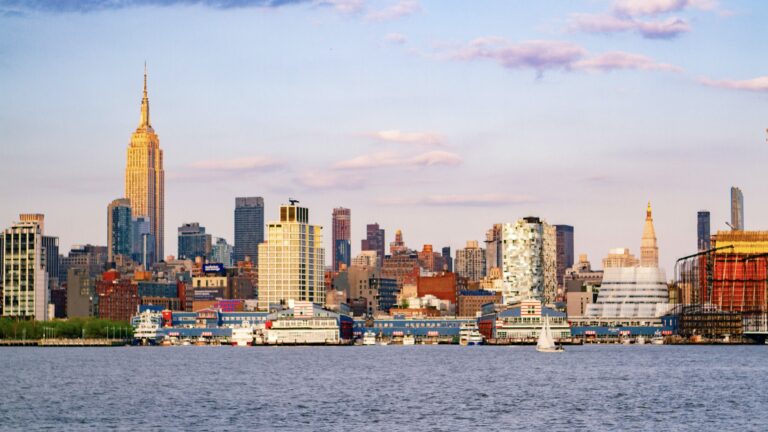 Jersey City skyline: something you may see while New Jersey urban camping