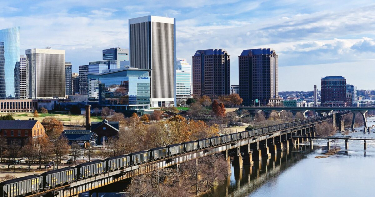 A view of Richmond, one of the best cities for Virginia urban camping