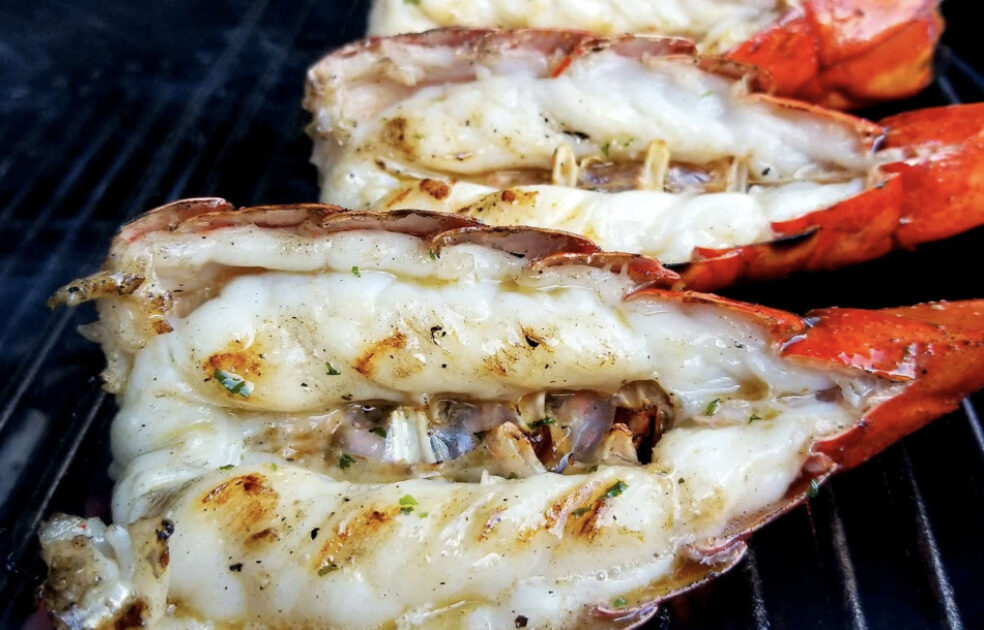 lobster tail on the grill