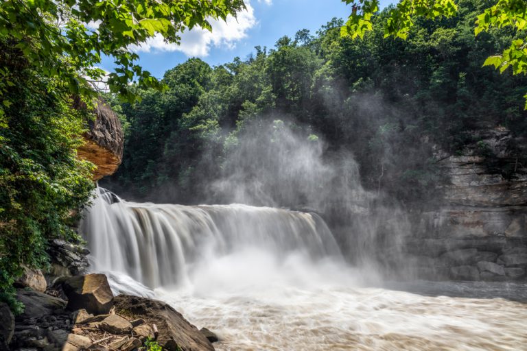 Mighty Cumberland Falls, on the Cumberland River in Kentucky, is sometimes called “The Niagara of the South.”