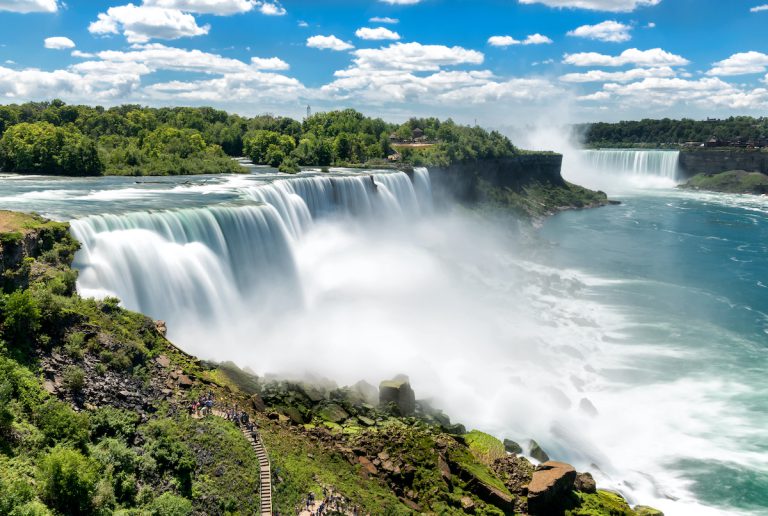 Niagara falls between United States of America and Canada.