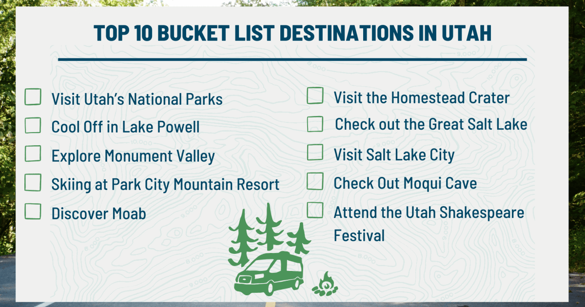A Utah bucket list is a great way to see the state