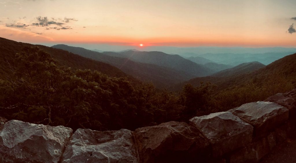 Sunset over shenandoah national park