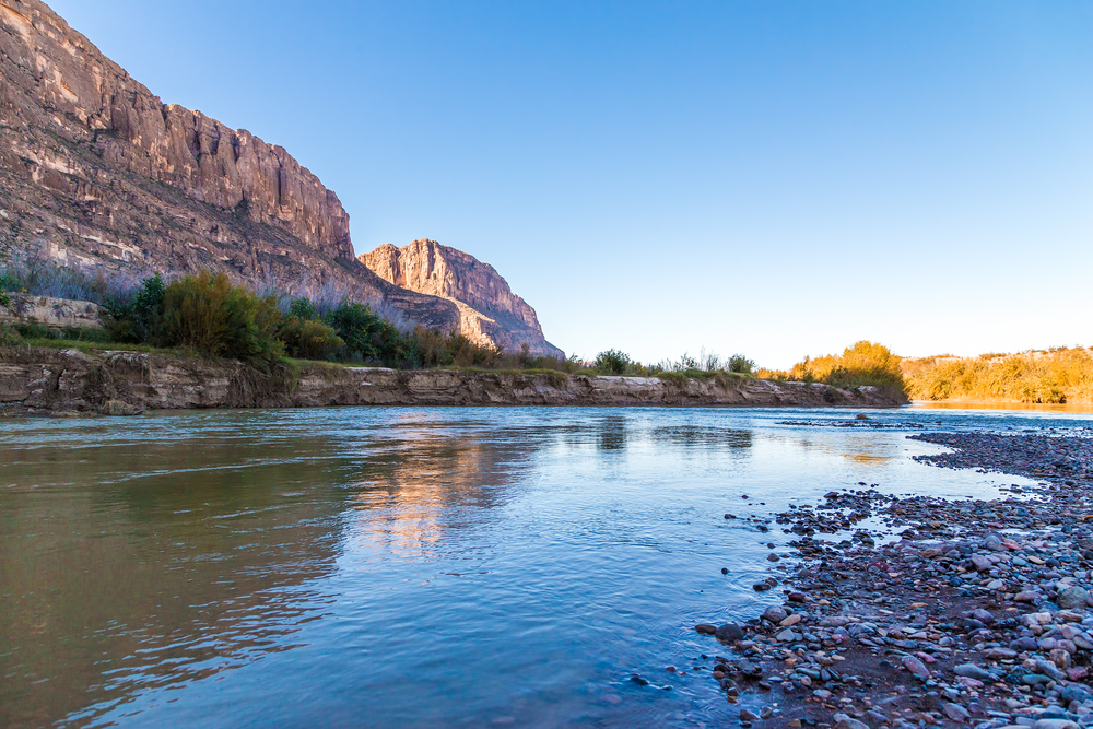 a river surrounded by rocks at big bend national park