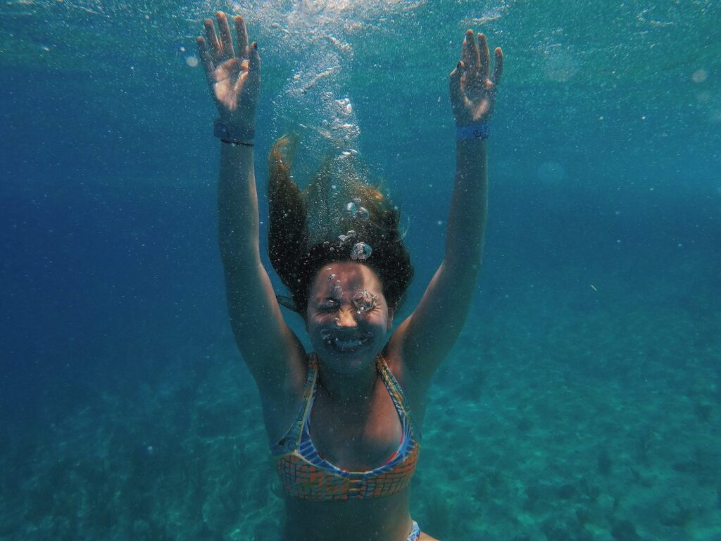 Girl in a swimming pool