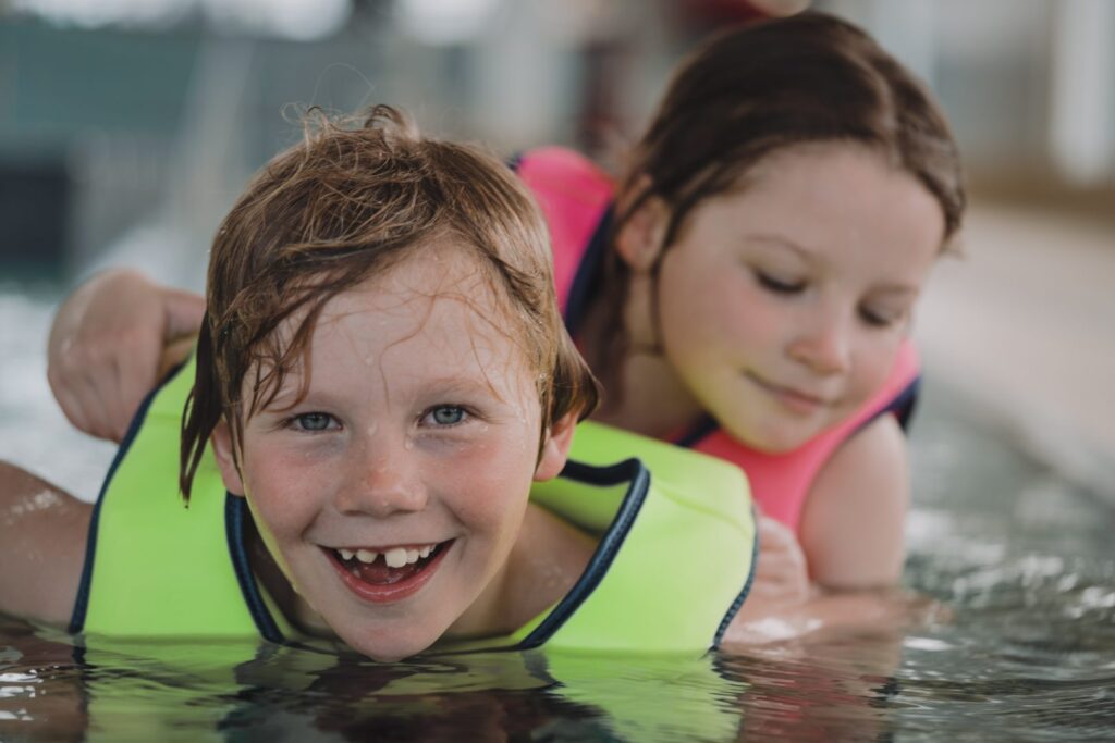 Kids swimming