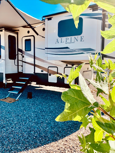 rv parked in the sunshine