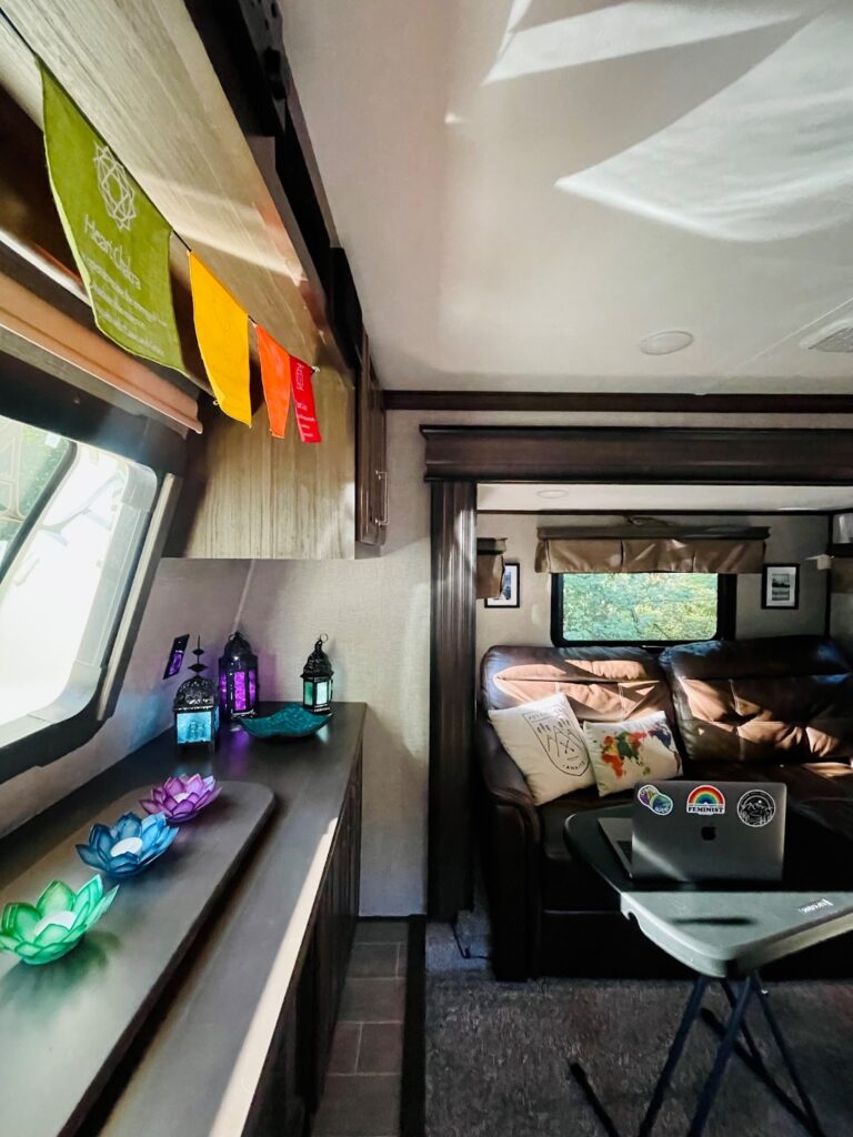 Interior of a fifth wheel RV