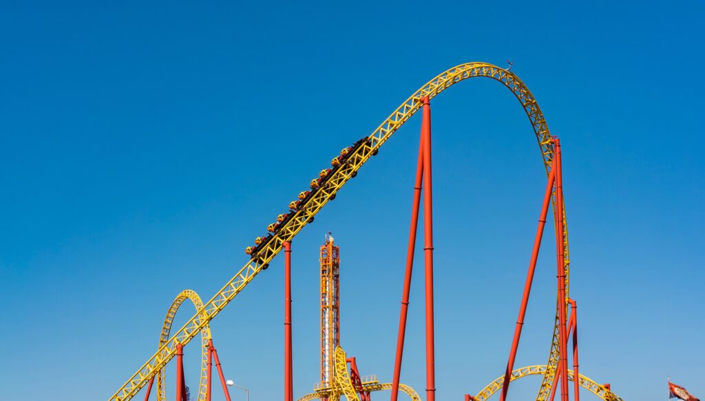 Coaster at Kings Dominion amusement park in Virginia