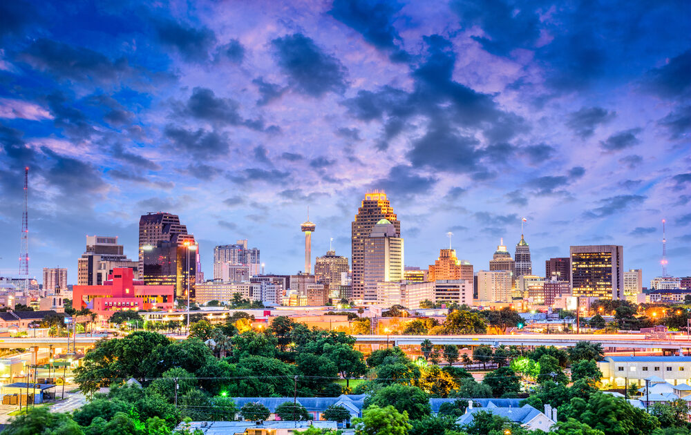 San Antonio, Texas skyline at dusk