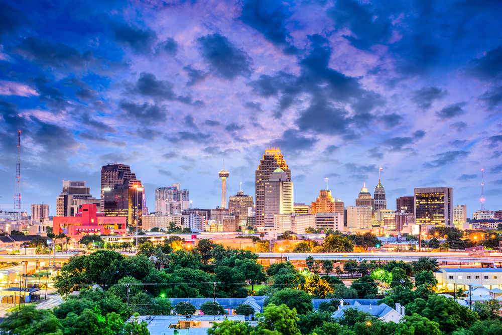 San Antonio, Texas skyline at dusk