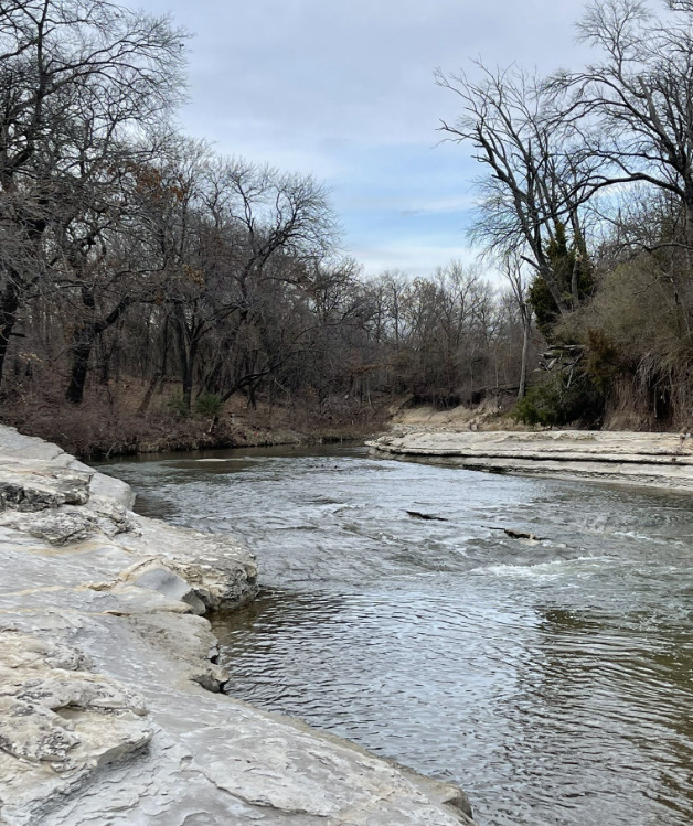 the Katie Jackson Trail, overlooking a creek