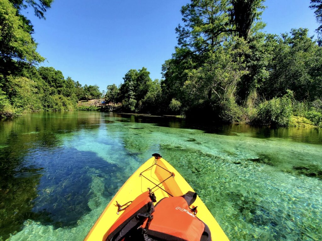 Kayak on the water at Weeki Wachee Springs