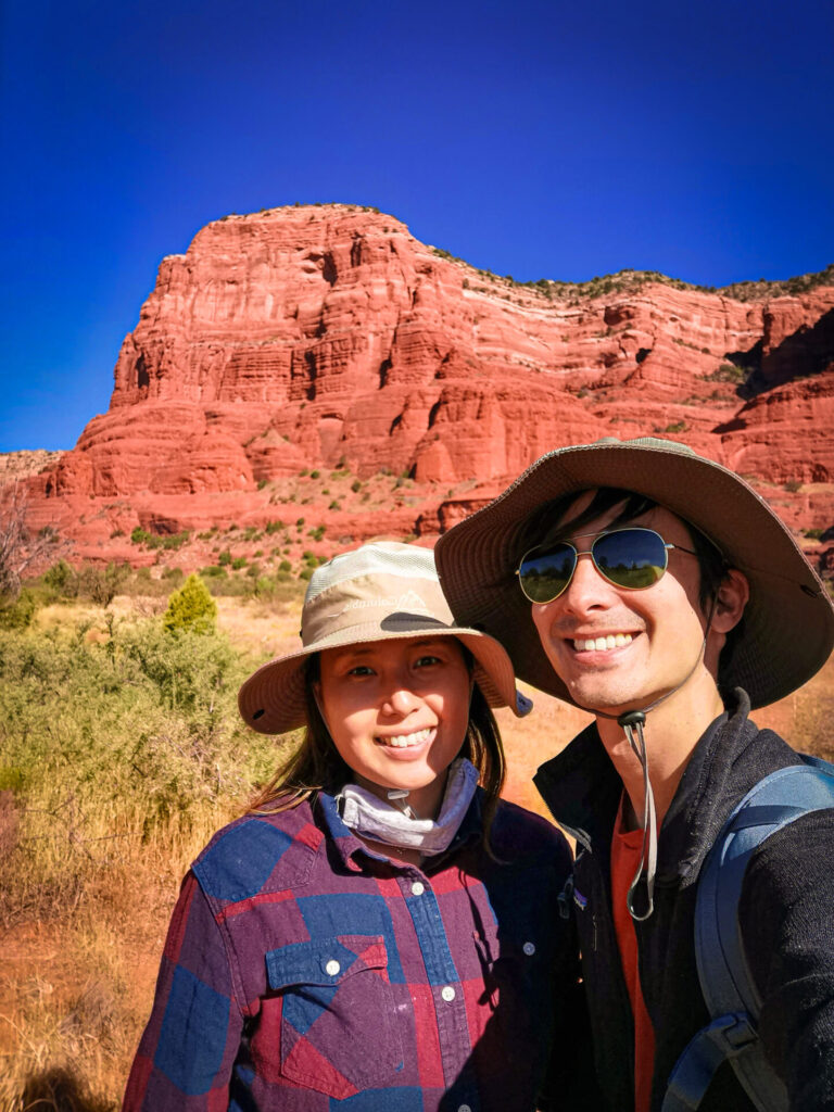 couple hiking in Sedona
