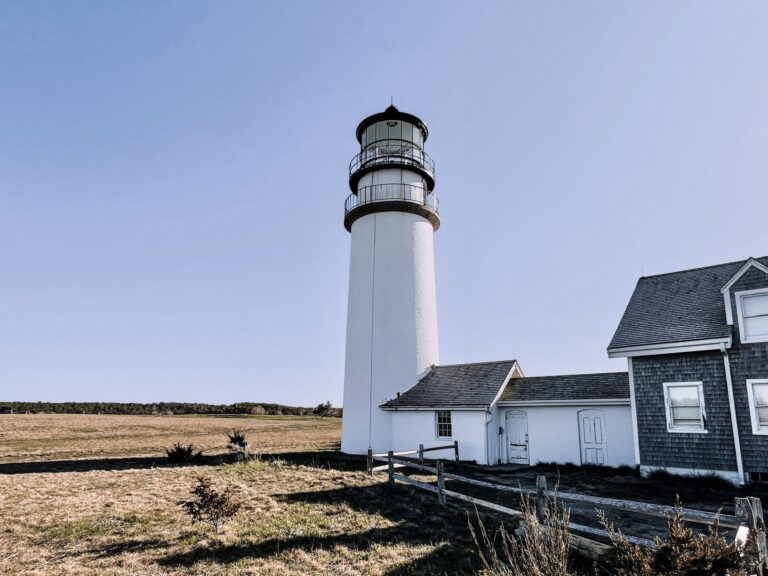 Lighthouse view while RV camping in Massachusetts