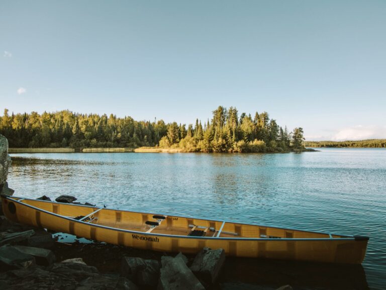 Beautiful view of a lake while RV camping in Minnesota