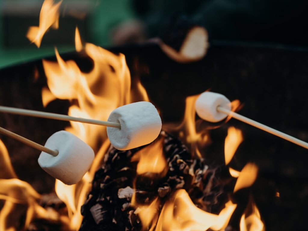 Roasting marshmallows 