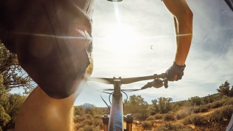 Man mountain biking in Las Vegas