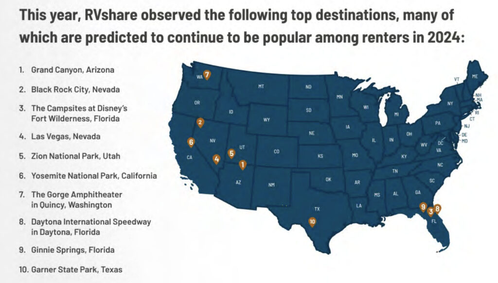 map of popular destinations
