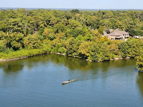 Picturesque vista of Lake Conroe, Texas.