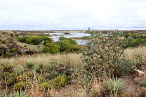 Beautiful View of Lake Carl Etling from the Scenic Overlook in Black Mesa State Park in the Panhandle of Oklahoma
