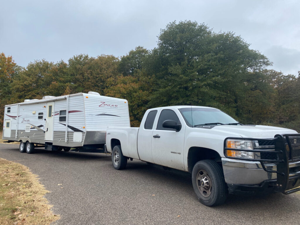 Trailer in Oklahoma campground