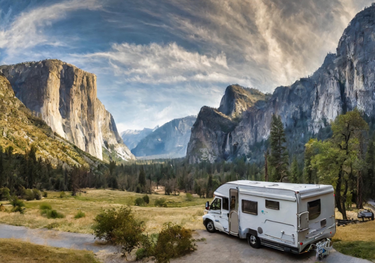 RV overlooking Yosemite National Park