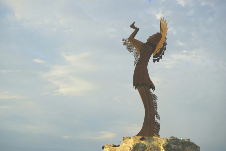 The Keeper of the Plains steel sculpture in Wichita, Kansas