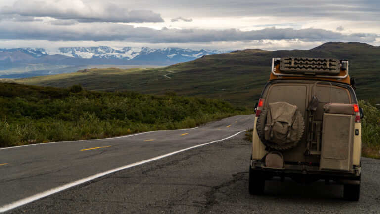 campervan driving in Denali highway