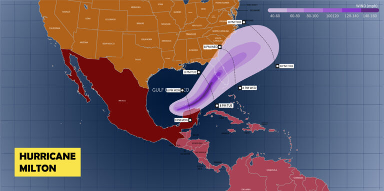 map of the path of hurricane milton