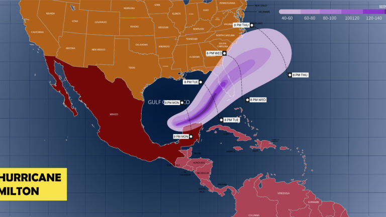 map of the path of hurricane milton