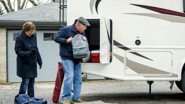 Seniors loading up an RV