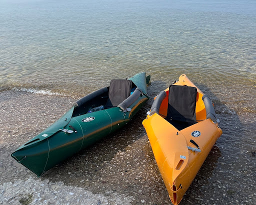 Tucktec foldable kayaks at the beach