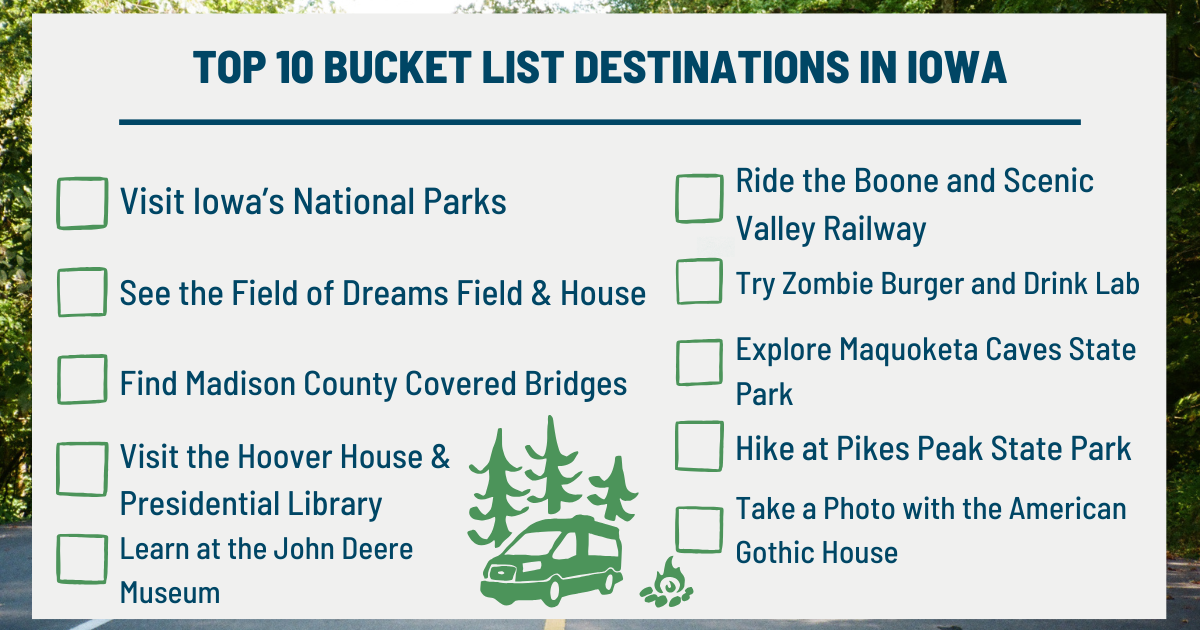 An Iowa bucket list can help you keep track of everything you want to do in the state