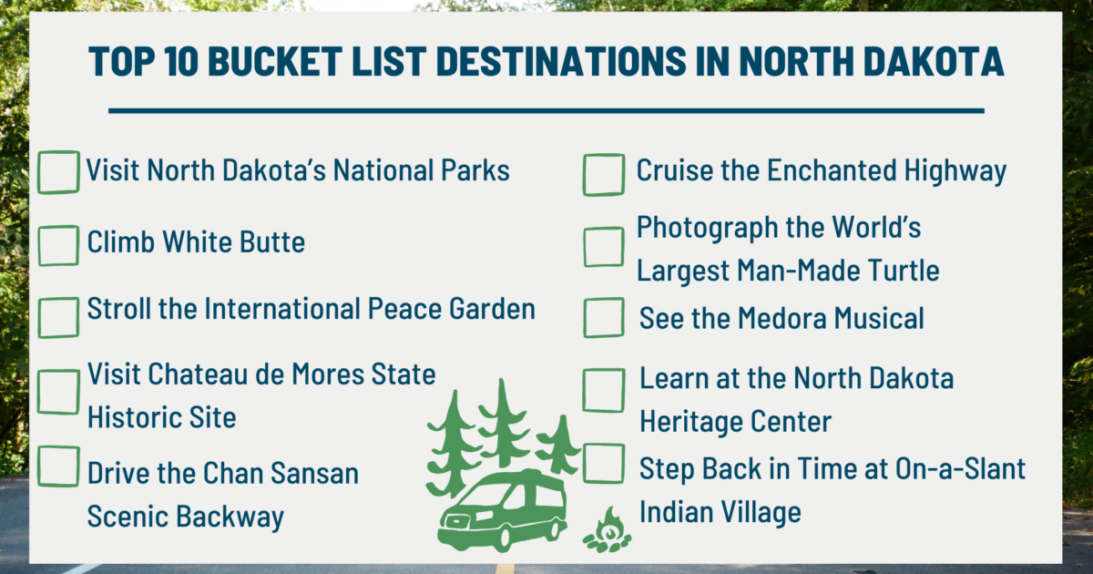 A North Dakota bucket list can hep you keep track of everything you want to do in the state