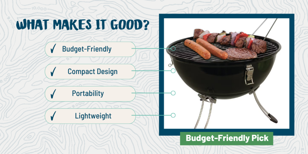 Lightweight outdoor grill with a portable, round design.