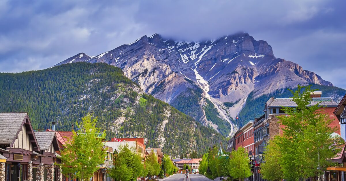 Iconic Mountain Road Through Banff