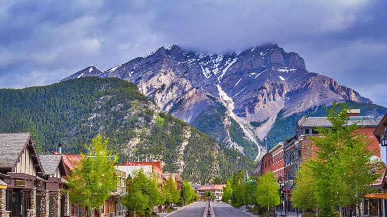 Iconic Mountain Road Through Banff