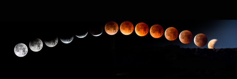 moon phases featuring a blood moon