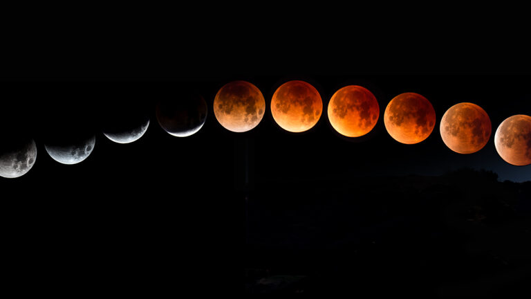 moon phases featuring a blood moon