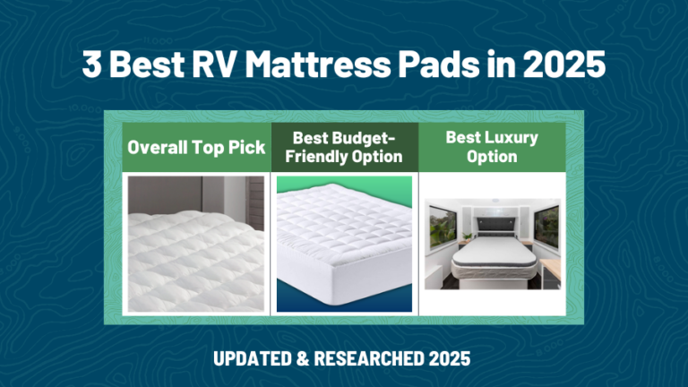 table comparison of 3 Best RV Mattress Pads in 2025