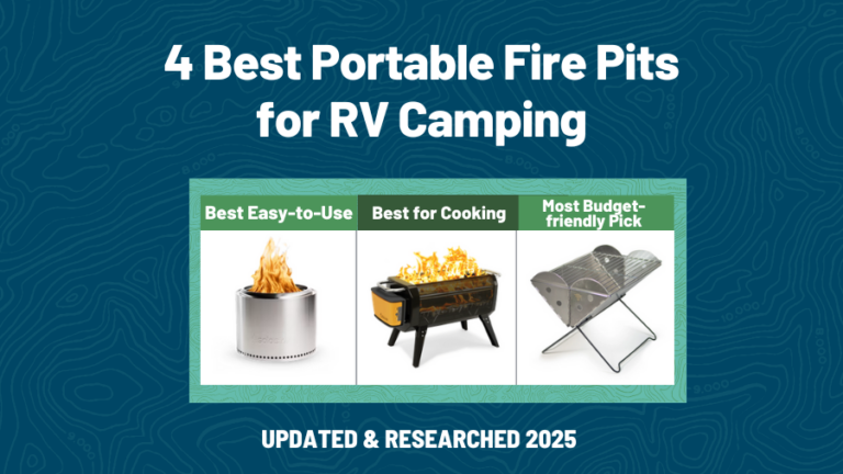 Table comparison of 4 Best Portable Fire Pits for RV Camping