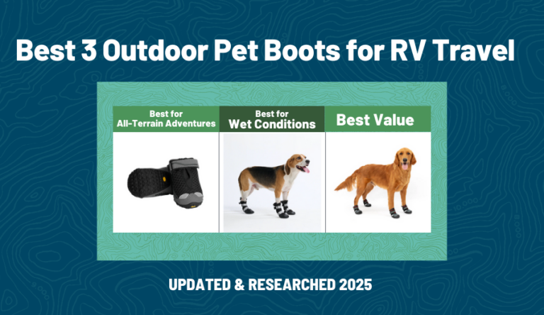 Table comparison of Best 3 Outdoor Pet Boots for RV Travel