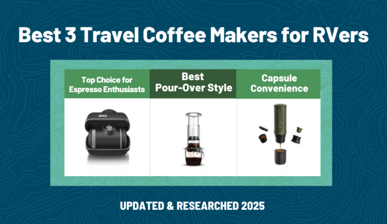 Table comparison of Best 3 Travel Coffee Makers for RVers