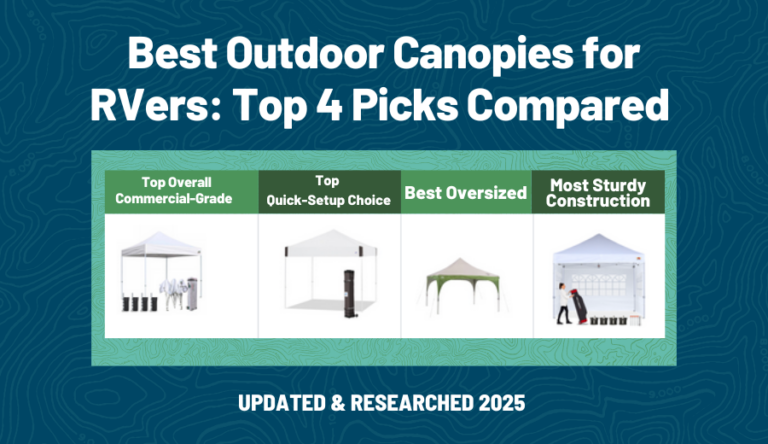 Table comparison of Best Outdoor Canopies for RVers: Top 4 Picks Compared
